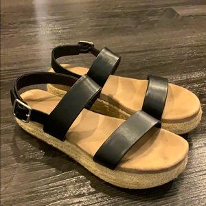 Madden Girl Black Platform Espadrilles Sandals